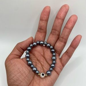 Evil Eye Trendy Stretch Handmade Stretch Bead Bracelet